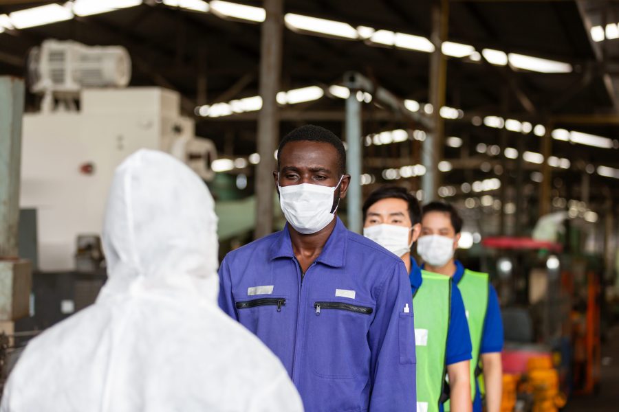 Group of factory workers