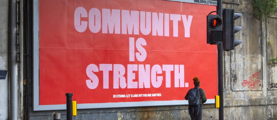 Community is Strength billboard, London