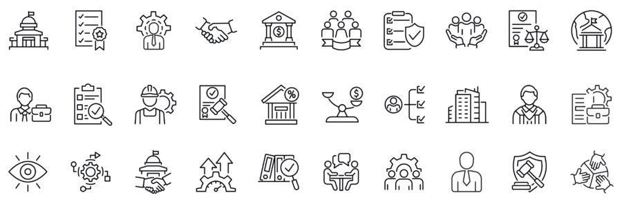 icons depiciting different tiers of government